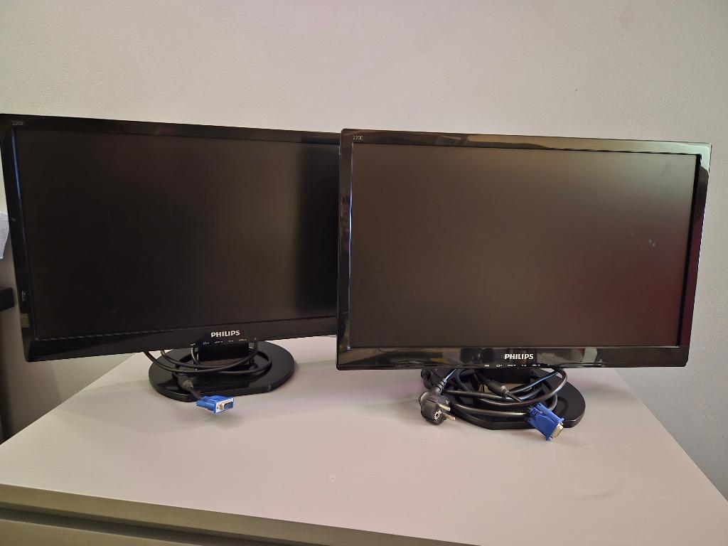 Monitor 22 inch VGA Philips  - 2 stuks, Computers en Software, Monitoren, Gebruikt, Kantelbaar, Phillips., Full HD