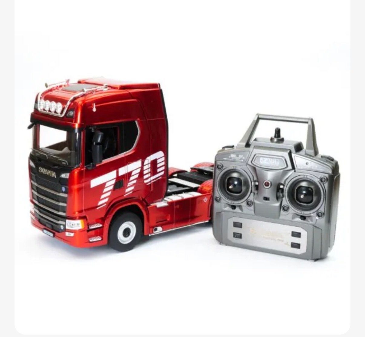 RC Scania 770S Vrachtwagen met Oplegger - Rood, Overige merken, 1:32 tot 1:50, Ophalen of Verzenden, Zo goed als nieuw