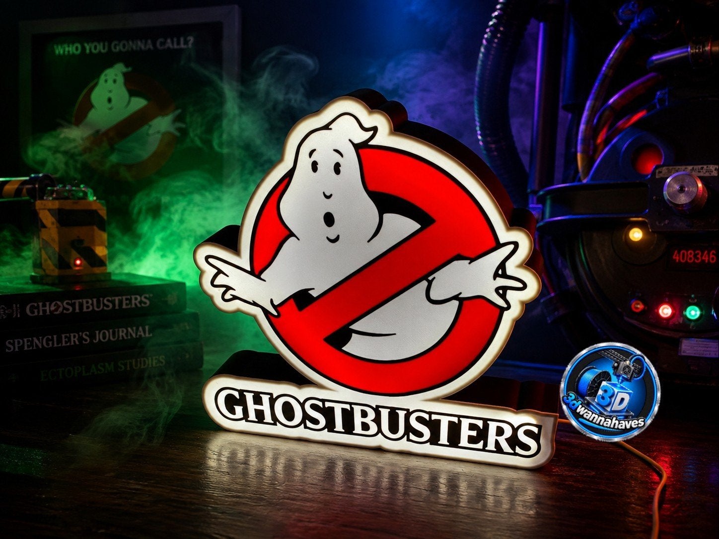 Ghostbusters LED reclamebak - Unieke sfeerverlichting, Ophalen of Verzenden, Nieuw, Kunststof, Rood