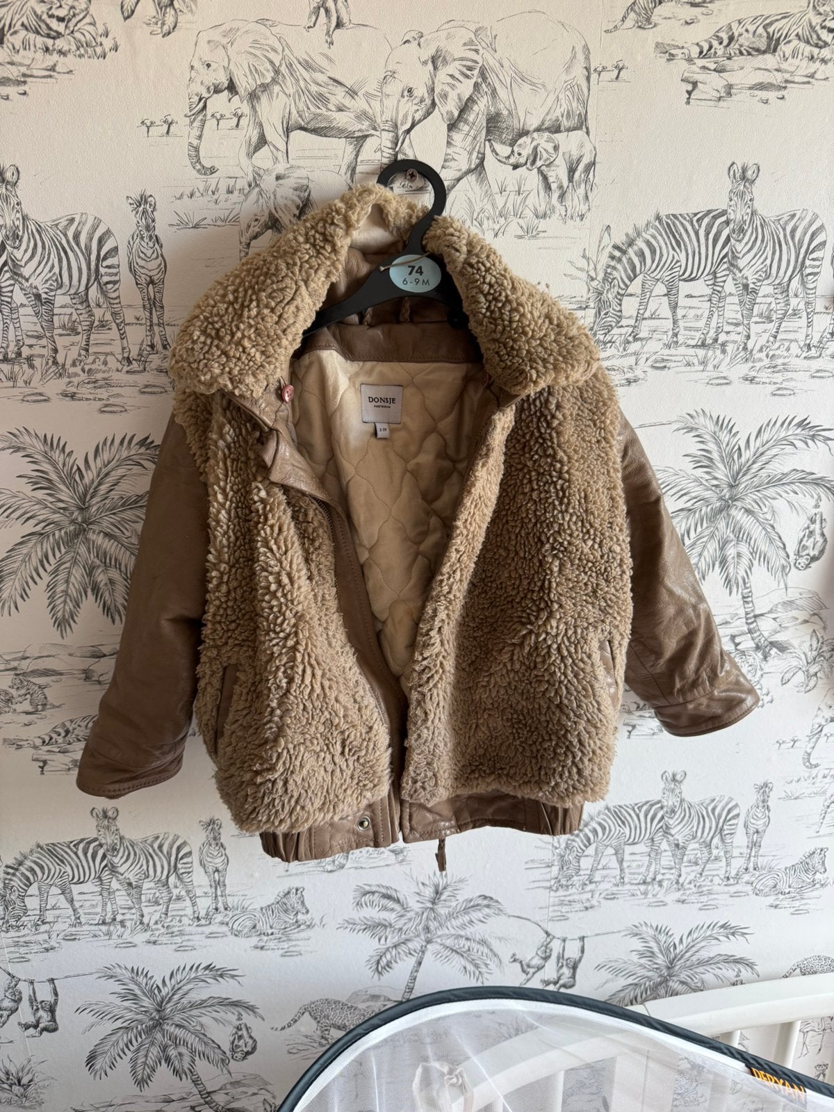 Donsje amsterdam alpaca leather jacket 92/98, Kinderen en Baby's, Ophalen of Verzenden, Gebruikt, Jongen of Meisje, Jas