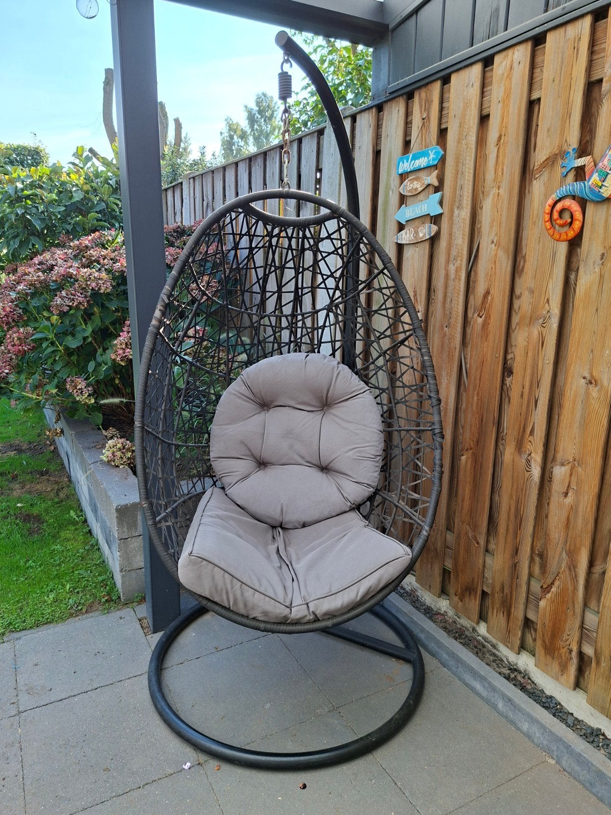 Leuke hangstoel met standaard, Tuin en Terras, Ophalen, Gebruikt, Met standaard, Eenpersoons