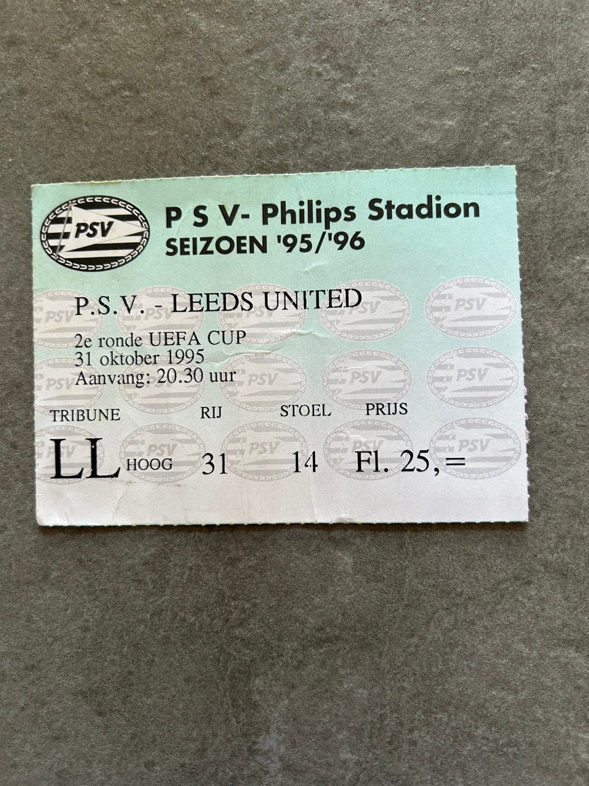 PSV - Leesds United ticket, Ophalen of Verzenden, PSV, Overige typen