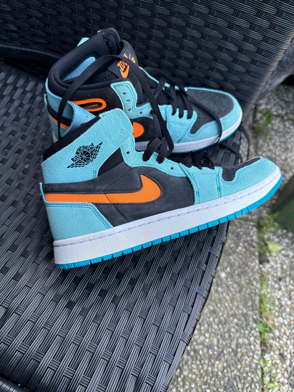 Nike Air Jordan 1 Zoom CMFT - Aqua/Oranje, Ophalen of Verzenden, Nieuw, Overige kleuren, Sneakers of Gympen
