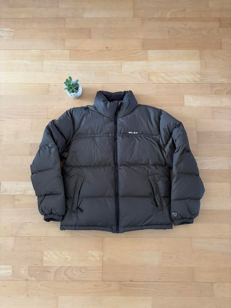 OLAF Pufferjas Winterjas Taupe S, Kleding | Heren, Jassen | Winter, Ophalen of Verzenden, Zo goed als nieuw