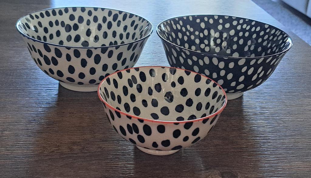 3 polkadot schaaltjes van Loods 5, Huis en Inrichting, Keuken | Servies, Keramiek, Nieuw, Ophalen of Verzenden, Schaal of Schalen