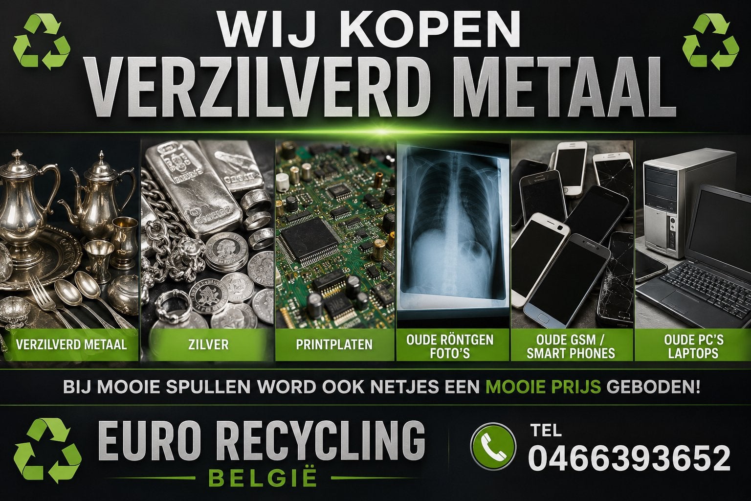 Wij kopen verzilverd/ zilver / tin aan en meer, Antiek en Kunst, Ophalen, Zilver