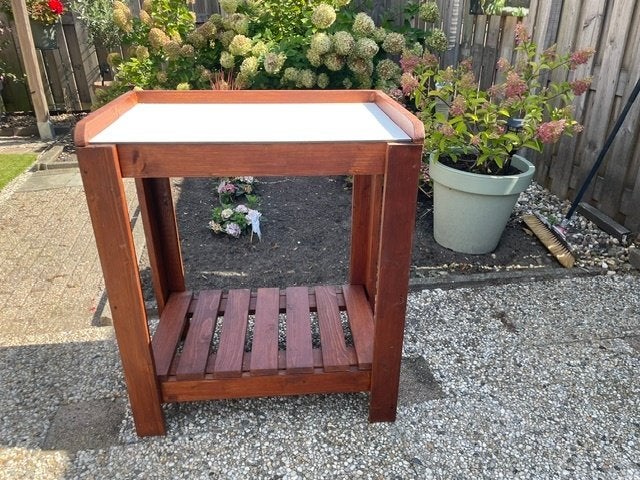 Oppottafel met 6 mm Trespa blad (nieuw ), Tuin en Terras, Tuintafels, Ophalen, Nieuw, Rechthoekig, Hout