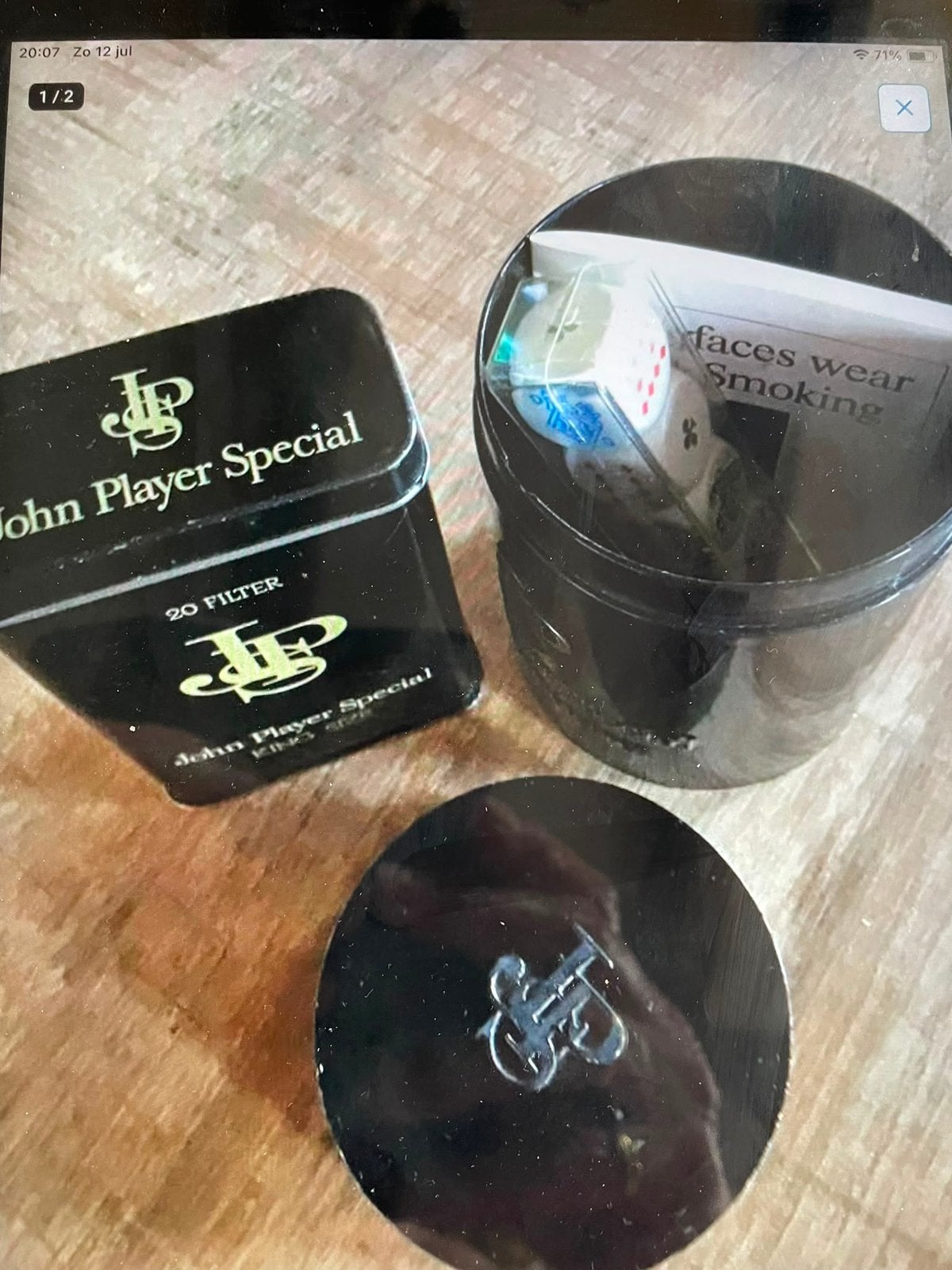 John player dobbelspel met spelregels en blikje, Ophalen of Verzenden, Zo goed als nieuw