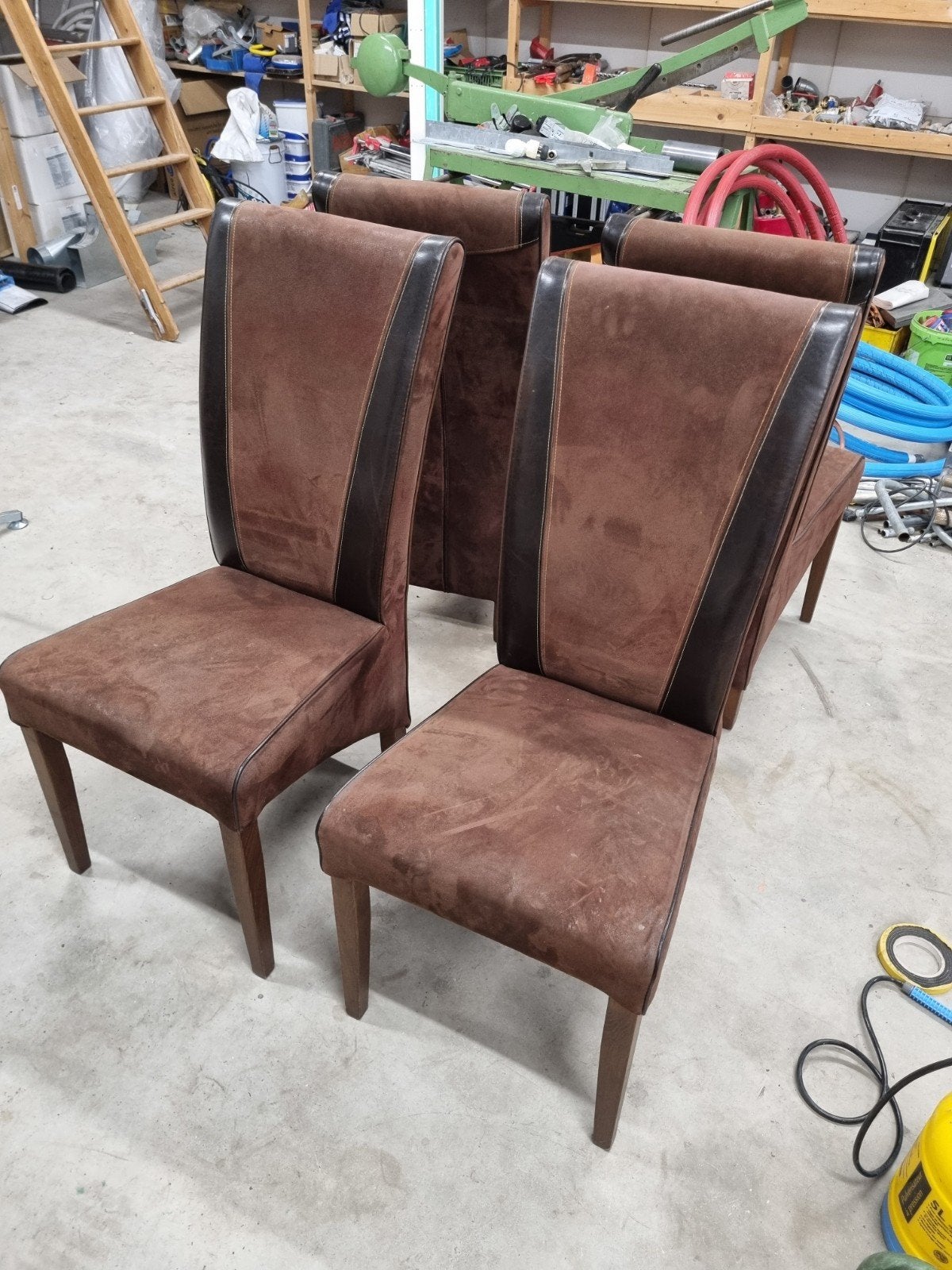 Luxueuze bruine eetkamerstoelen, Huis en Inrichting, Stoelen, Ophalen, Gebruikt, Bruin, Vier