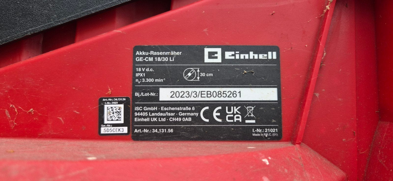 Einhell GE-CM 18/30 Li Accu Grasmaaier - Compact & Krachtig, Tuin en Terras, Cirkelmaaier, Gebruikt, Accu-grasmaaier, Einhell