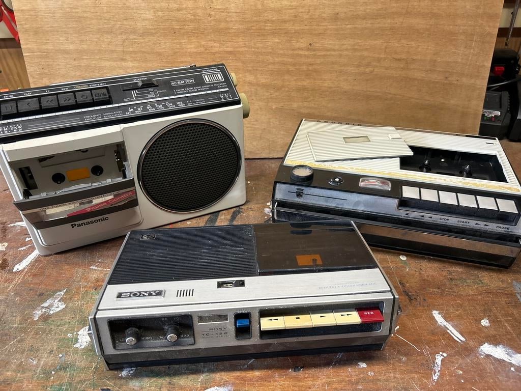 Vintage Cassette Spelers - Panasonic, Sony, Grundig, Audio, Tv en Foto, Ophalen of Verzenden, Gebruikt
