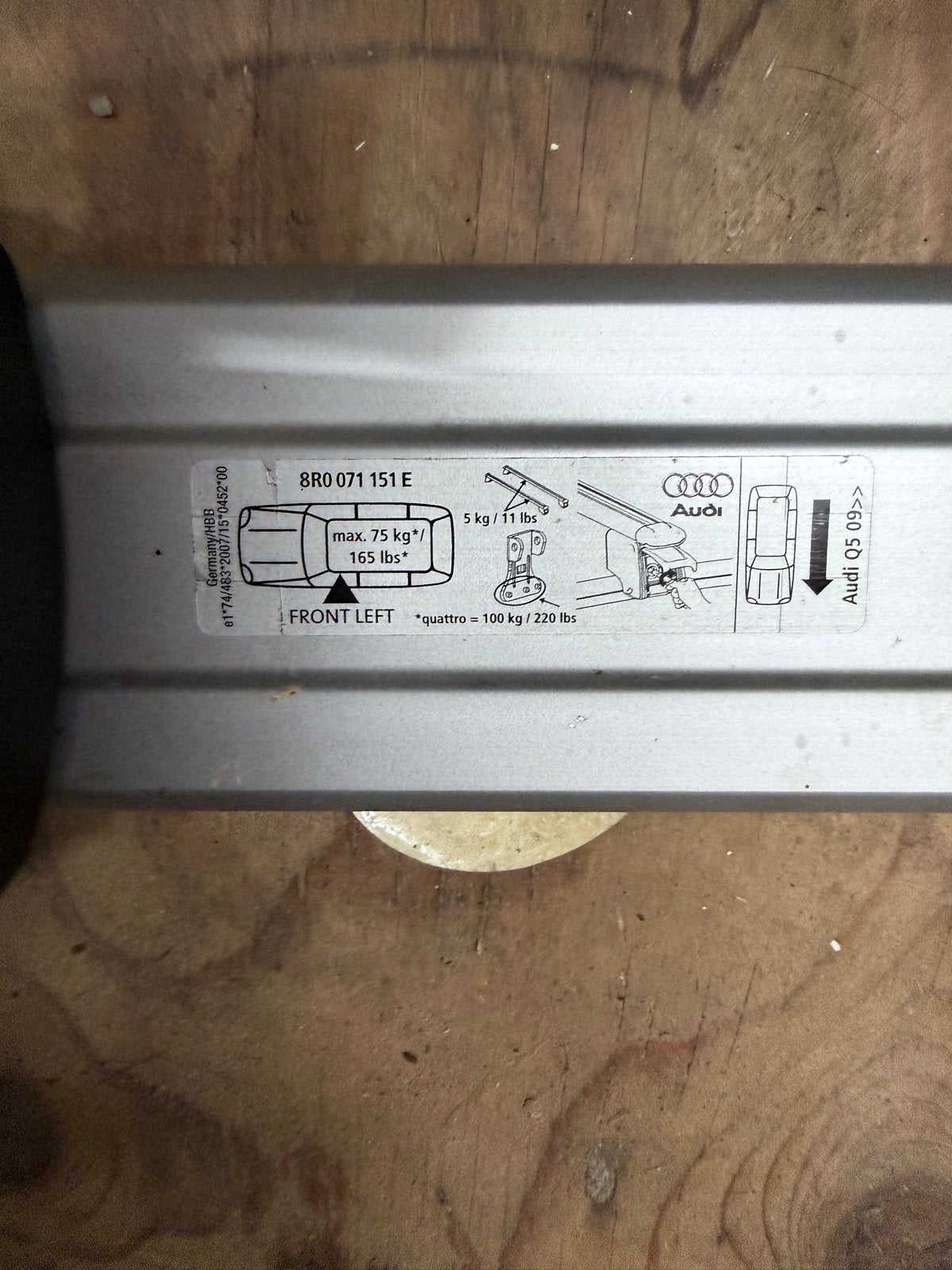 Audi Q5 Dakdragers (8R0 071 151 E) - zeer goede staat, Auto diversen, Dakdragers, Ophalen, Gebruikt