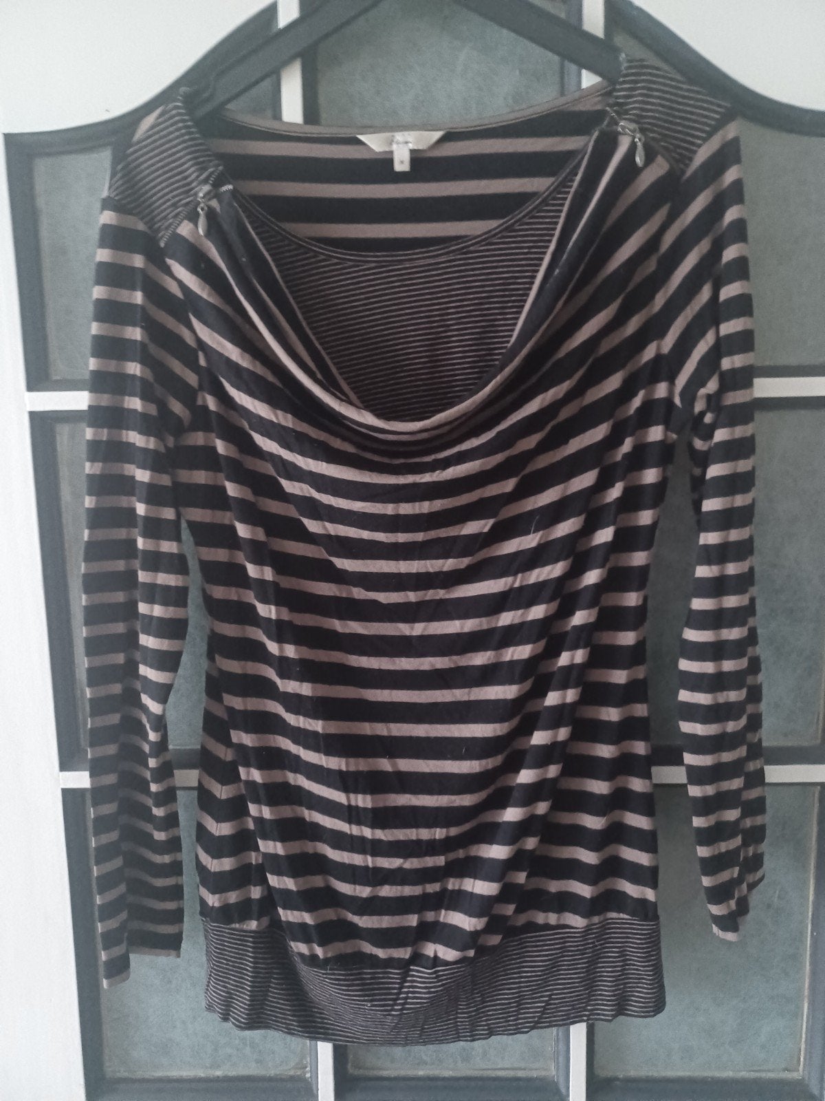 Bruin / zwart gestreept tuniek/ longshirt, maat M, Maat 38/40 (M), Bruin, Ophalen of Verzenden, Zo goed als nieuw