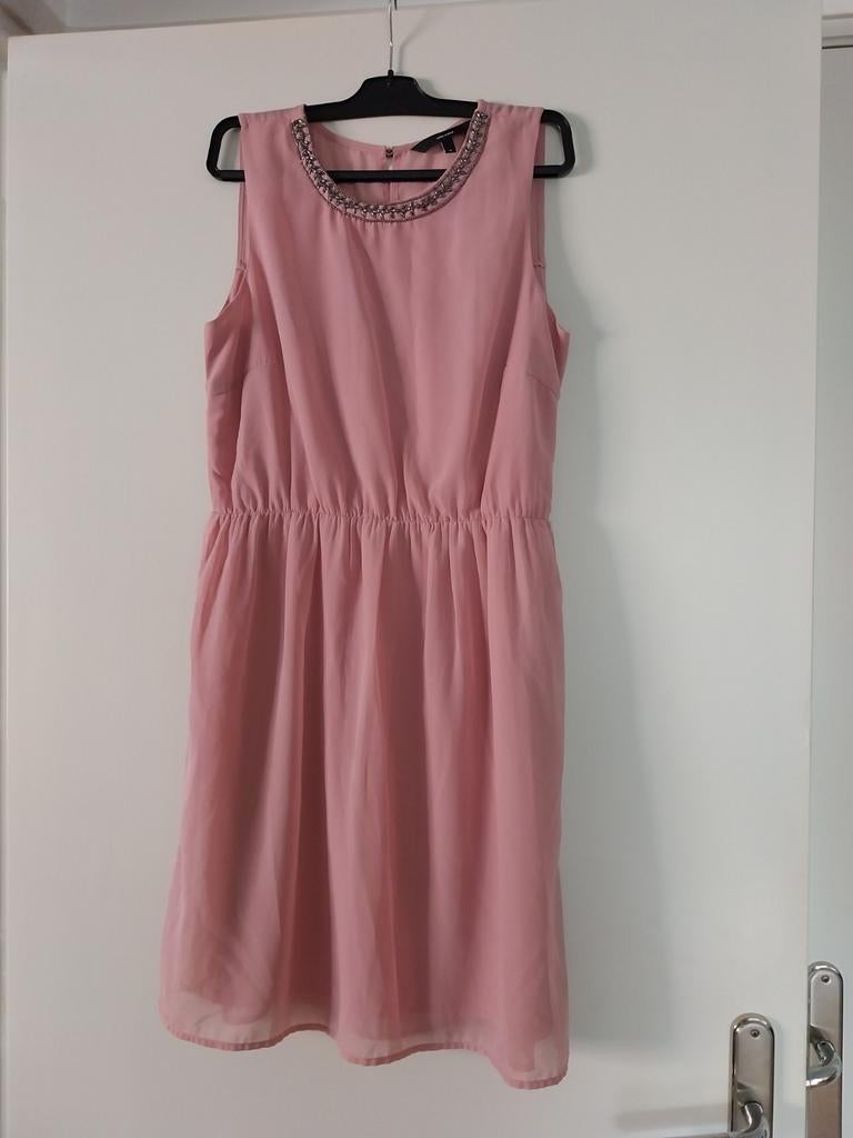 VOILEN JURK NIEUW, Kleding | Dames, Ophalen of Verzenden, Zo goed als nieuw, Roze, Onder de knie