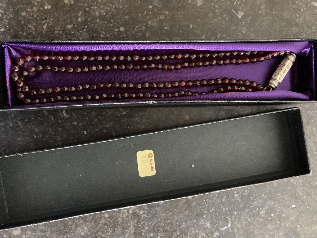 antieke Boheemse granaat ketting, Sieraden, Tassen en Uiterlijk, Antieke sieraden, Ophalen of Verzenden, Overige materialen, Ketting