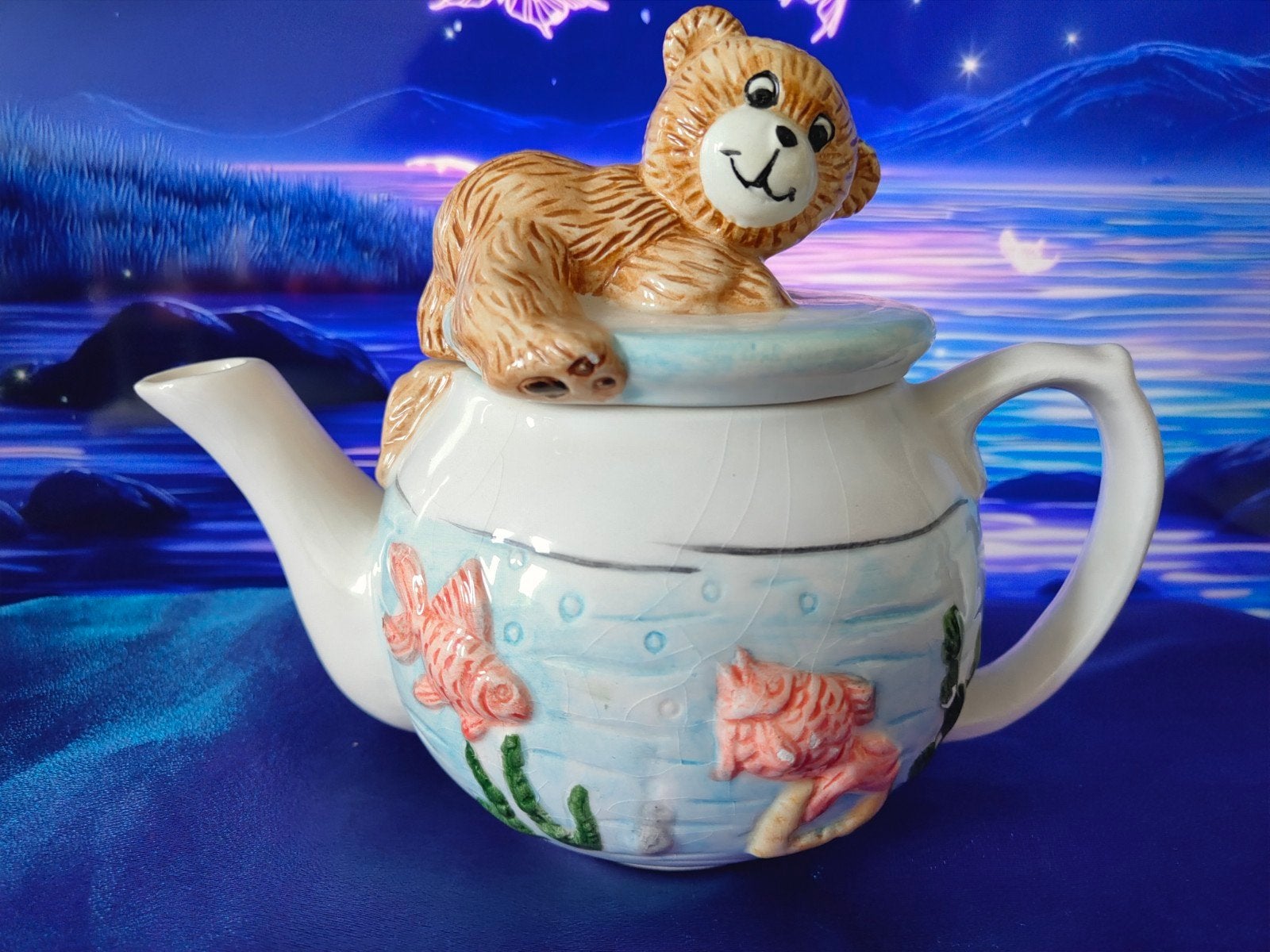 Theepot met beertje (decoratief), Ophalen of Verzenden, Zo goed als nieuw, Dier