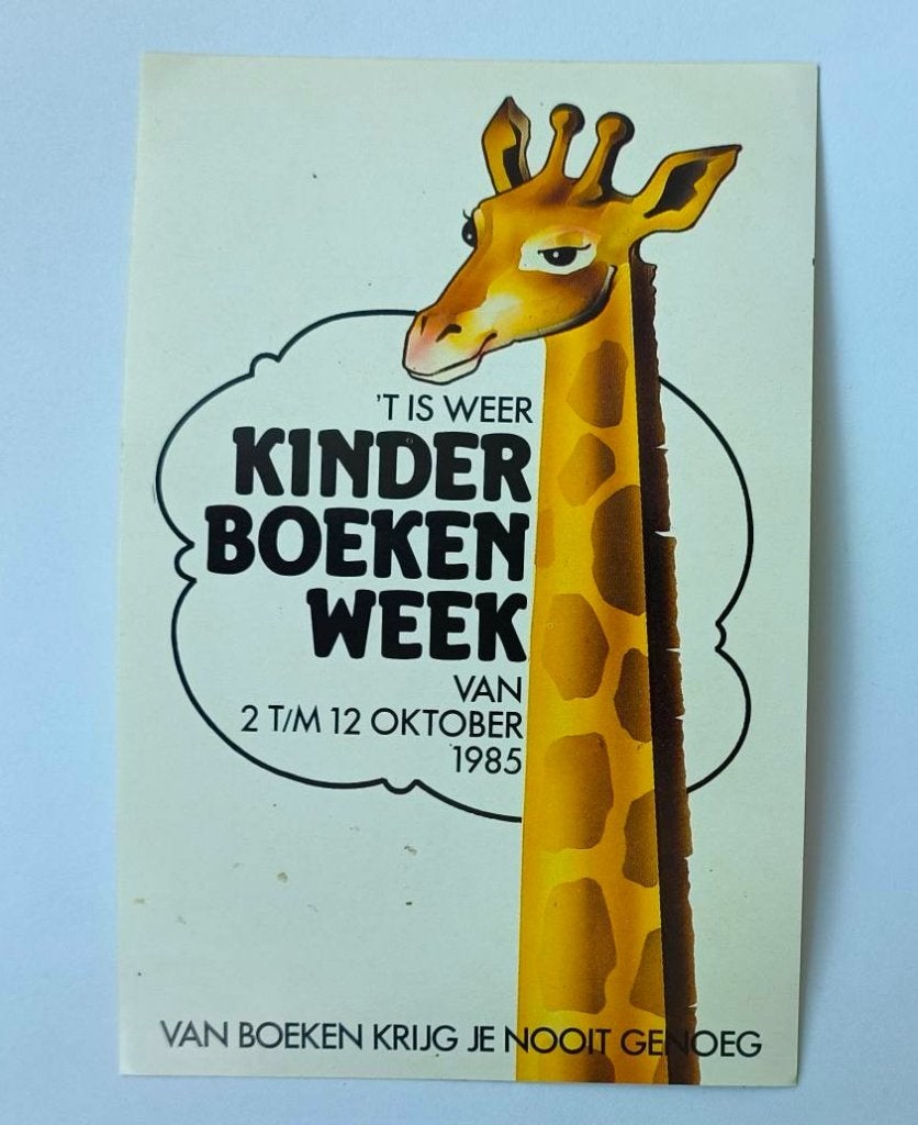 Sticker 'T is weer Kinderboekenweek 1985, Verzamelen, Ophalen of Verzenden, Zo goed als nieuw, Bedrijf of Vereniging