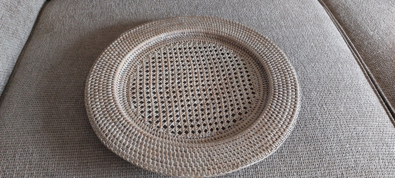 Rieten onderbord, Ophalen, Gebruikt, Beige, Natuurlijk materiaal