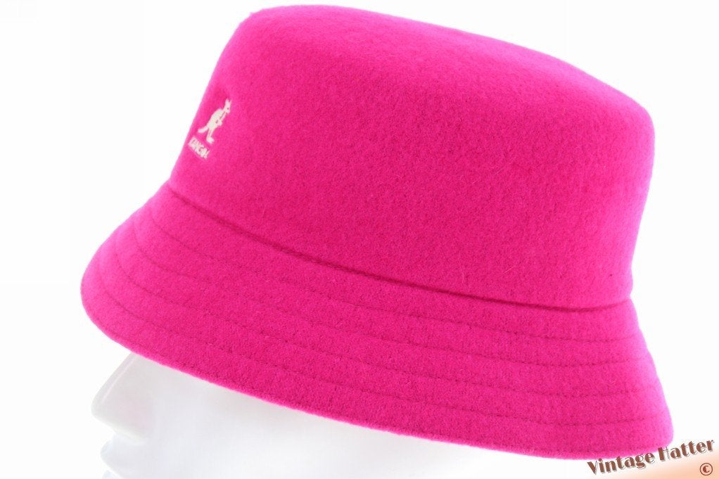 Bucket hoed Kangol Lahinch magenta roze wol S M L XL nieuw, Kangol - Lahinch Wool, Hoed, Nieuw, One size fits all
