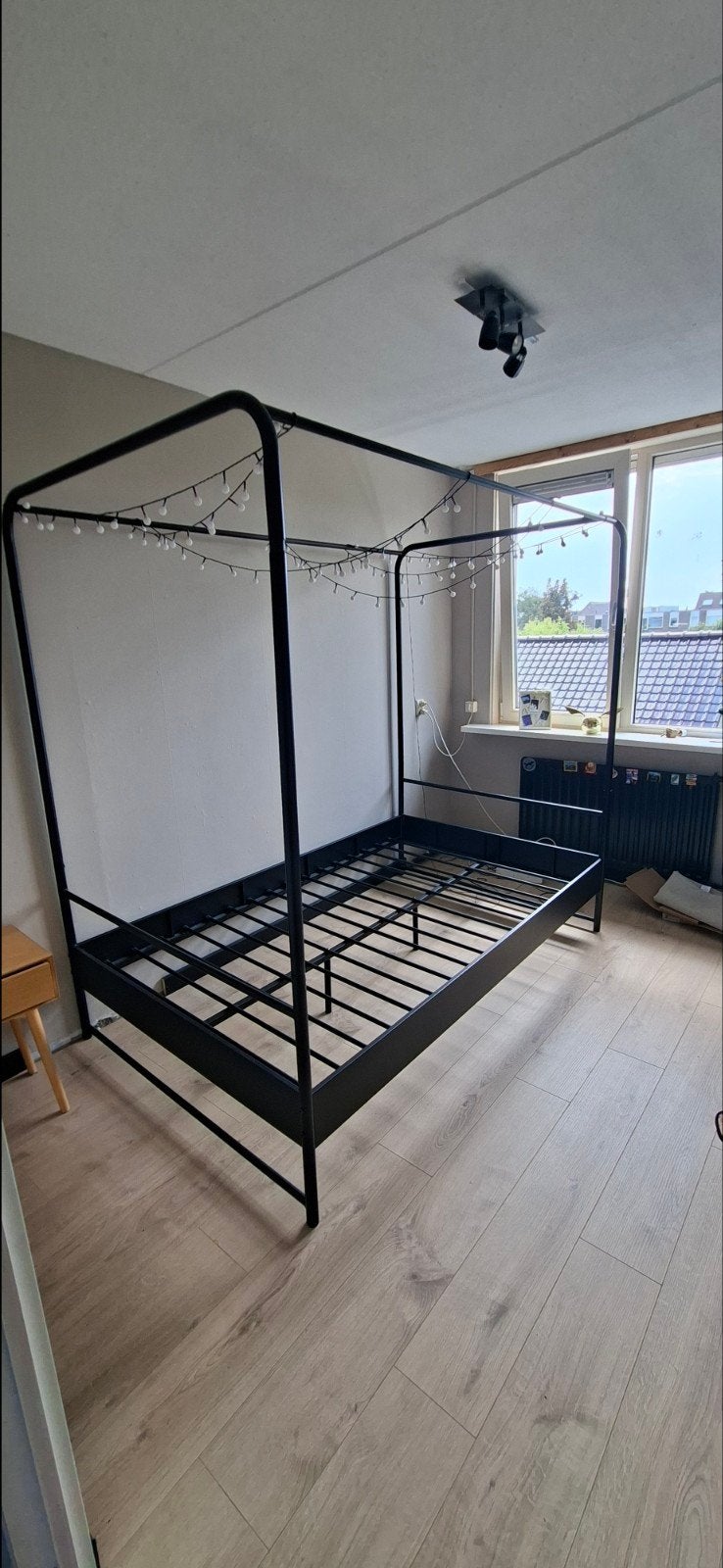 VT Wonen Hemelbed Bunk metalen bed 120x200 cm, Ophalen, Gebruikt, Zwart, Twijfelaar