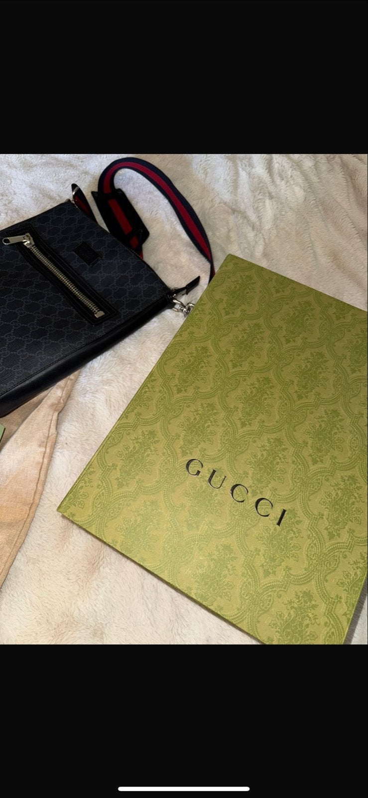 Gucci GG Supreme Messenger Tas met Webband, Ophalen of Verzenden, Zo goed als nieuw