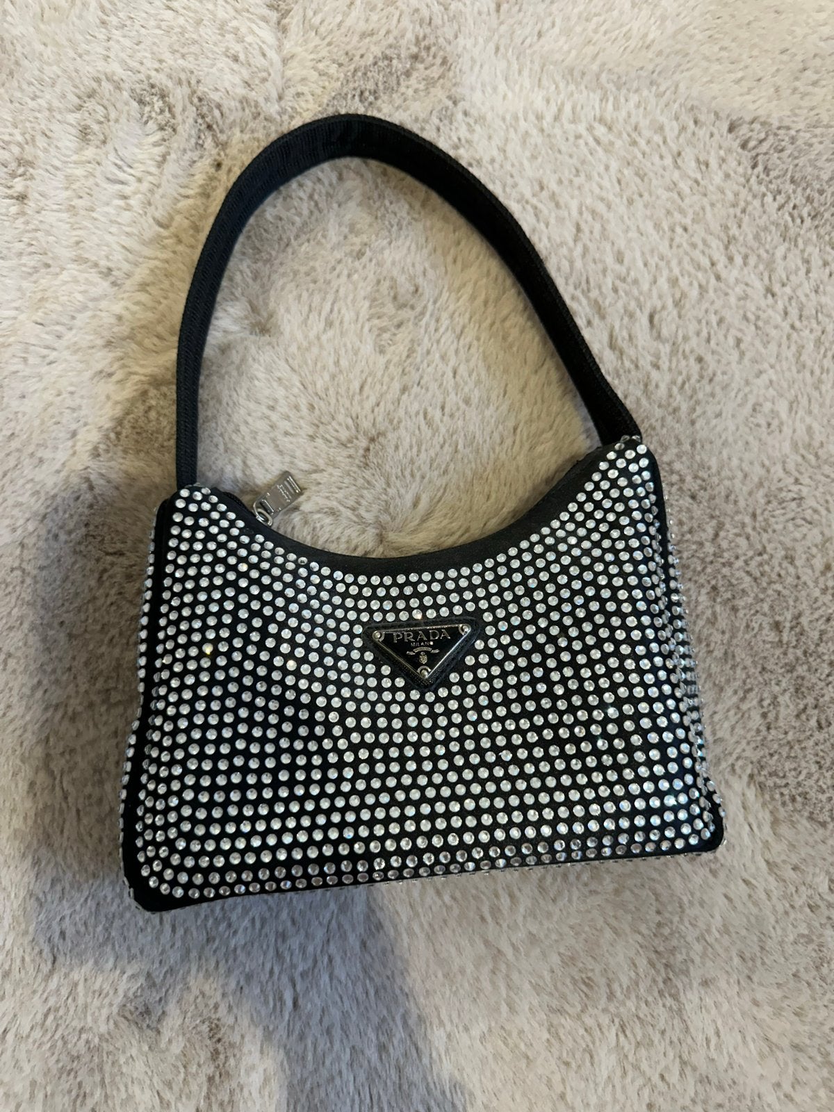 Prada Tasje met Glitter, Sieraden, Tassen en Uiterlijk, Tassen | Damestassen, Ophalen of Verzenden, Nieuw, Zwart, Schoudertasje