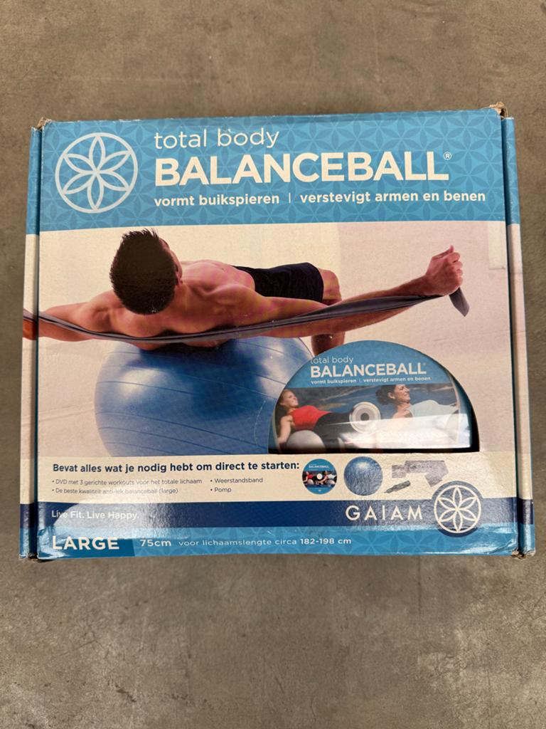 Gaiam Total Body Balanceball - Fitnessbal met DVD en pomp, Ophalen of Verzenden, Zo goed als nieuw