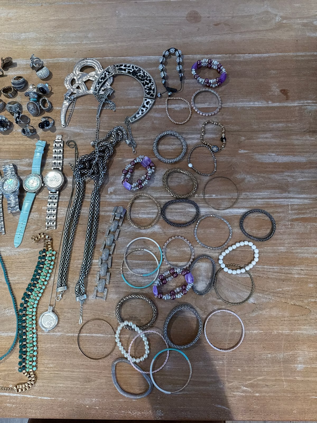 Grote collectie sieraden: ringen, horloges, kettingen, armba, Ophalen, Overige materialen, Gebruikt, Overige kleuren