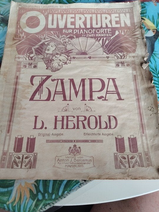Zampa Overture bladmuziek voor piano - L. Herold (oud), Gebruikt, Klassiek, Ophalen of Verzenden, Artiest of Componist