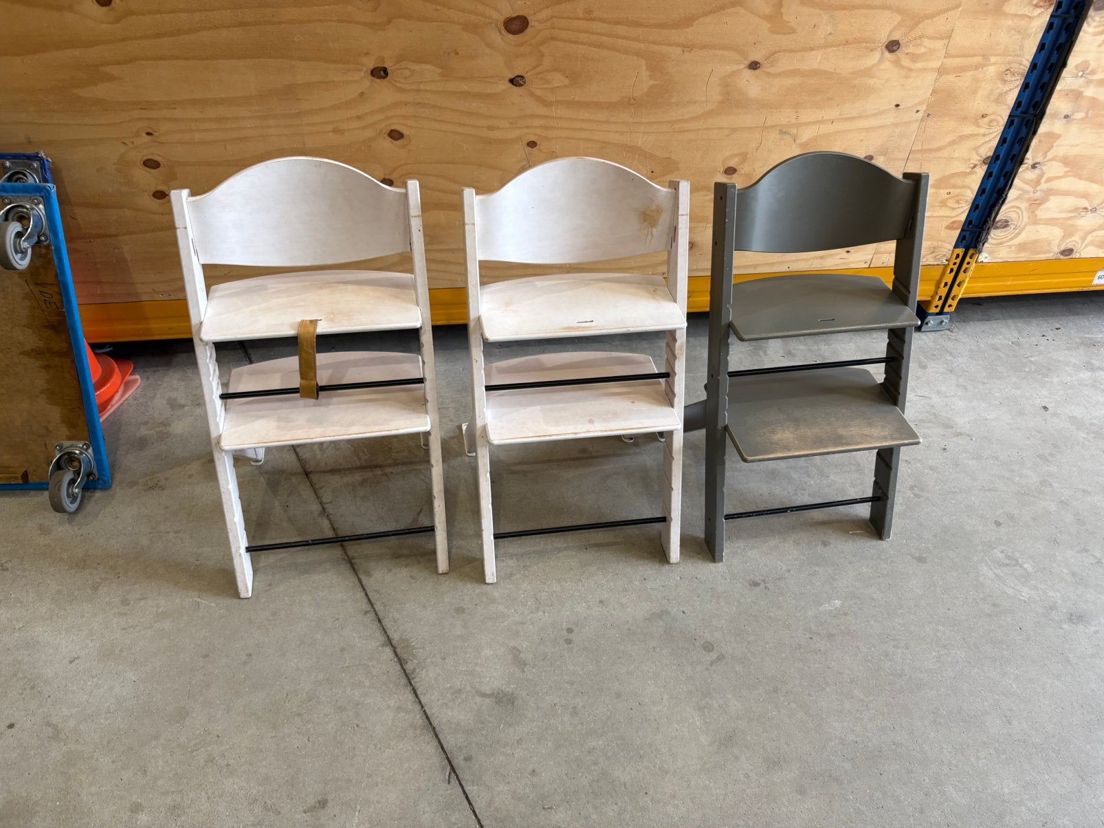 Tripp trapp stoel 3 stuks, Tuin en Terras, Ophalen, Gebruikt, Hout, Verstelbaar
