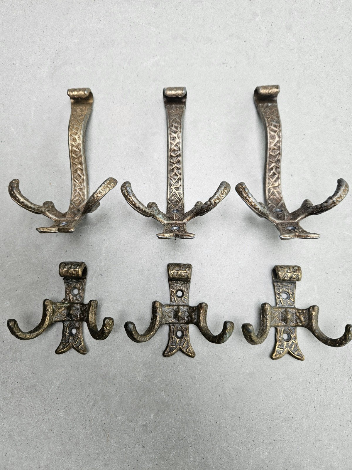 Vintage Brutalistische Messing Kapstokhaken Jaren 60, Ophalen of Verzenden, Metaal, Wandkapstok