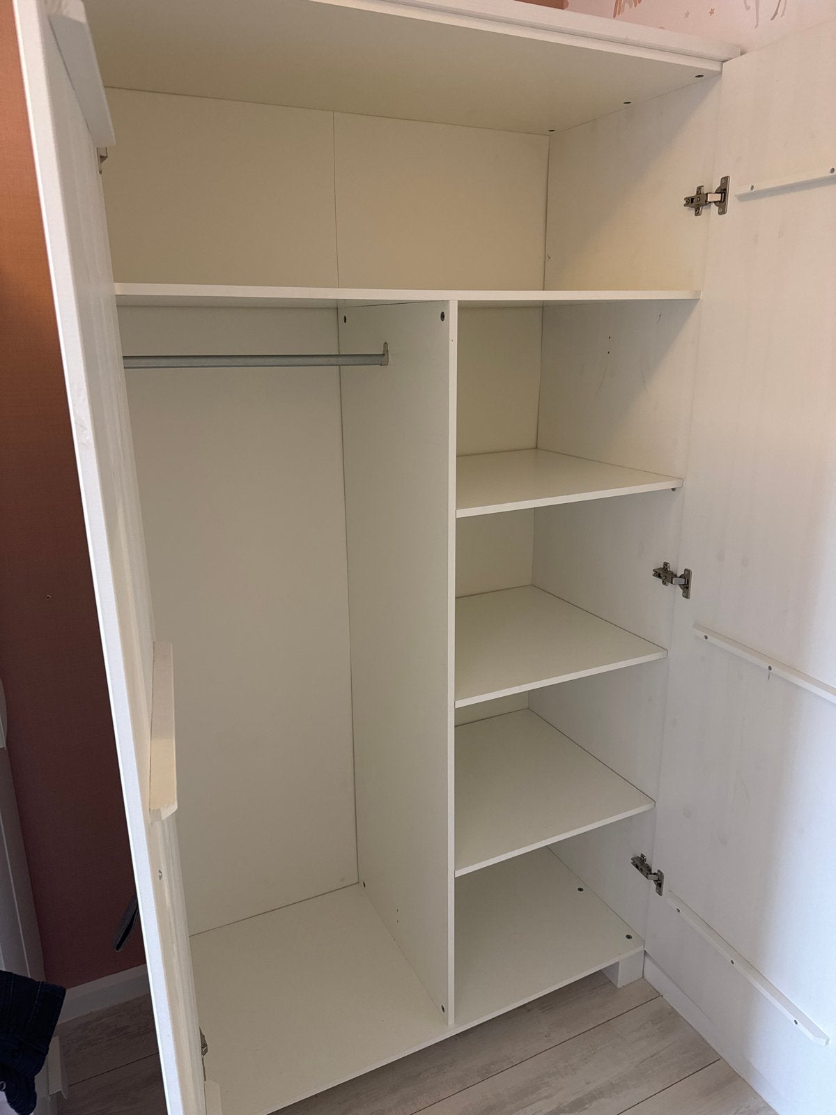 Witte Kinderkast met Hang- en Leggedeelte - 55x110x202,5 cm, Ophalen, Gebruikt, Kast, 50 tot 70 cm