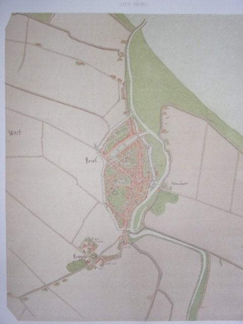 Den Briel Plattegrond van de stad door Jacob van Deventer, 34 cm, 40 cm, Cartografie, Ophalen of Verzenden