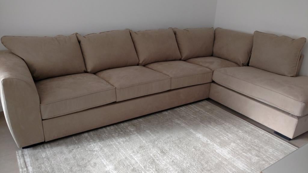 Prachtige hoekbank beige Haco wonen, Ophalen, Gebruikt, Hoekbank, 300 cm of meer