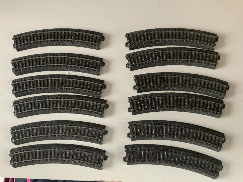 12x Marklin 24130 C-Rails bocht R1, Wisselstroom, Gebruikt, Rails, Ophalen of Verzenden