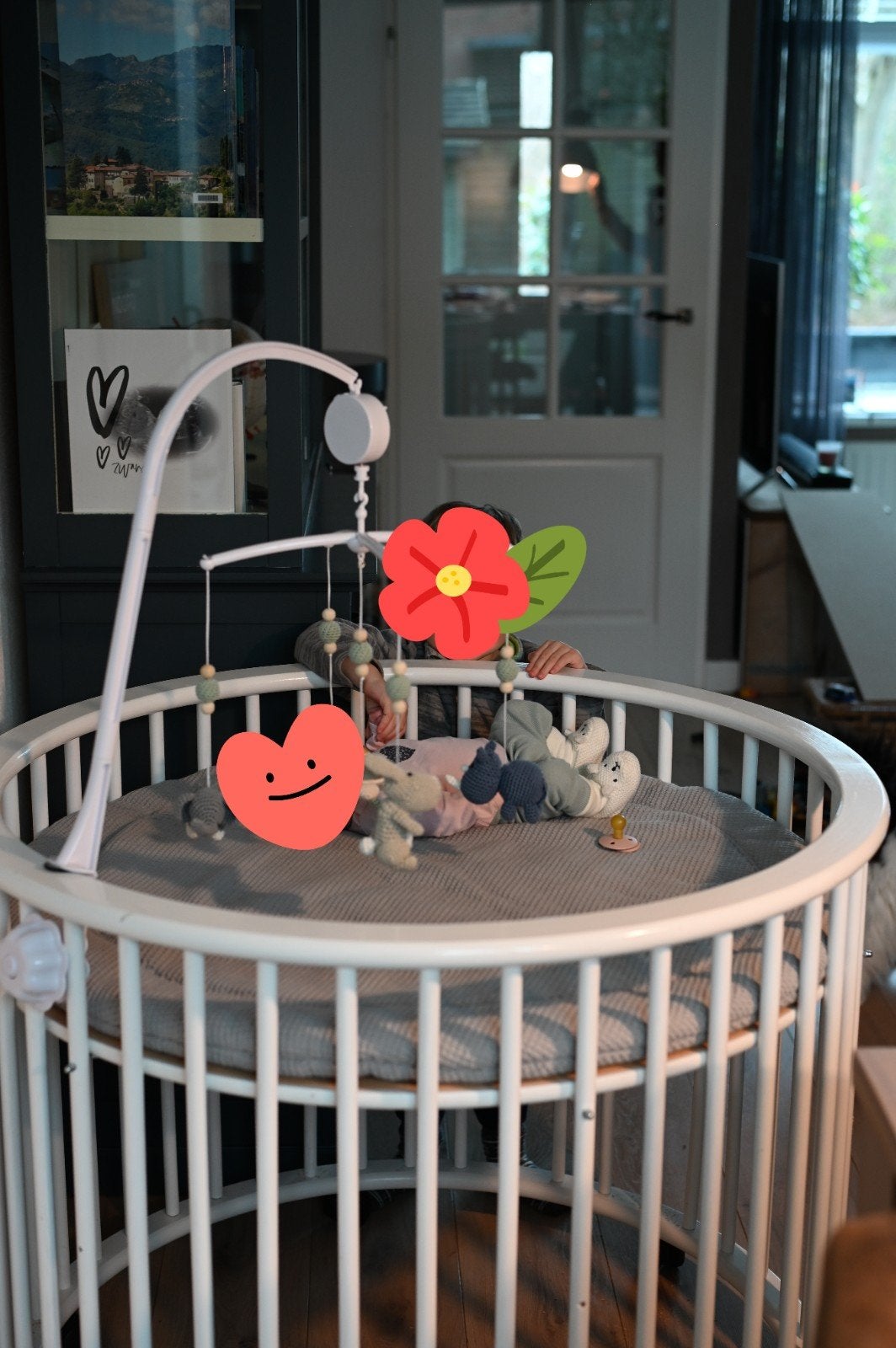 Ronde box wit op wieltjes, Kinderen en Baby's, Boxen, Ophalen, Gebruikt, Rond, Wieltjes