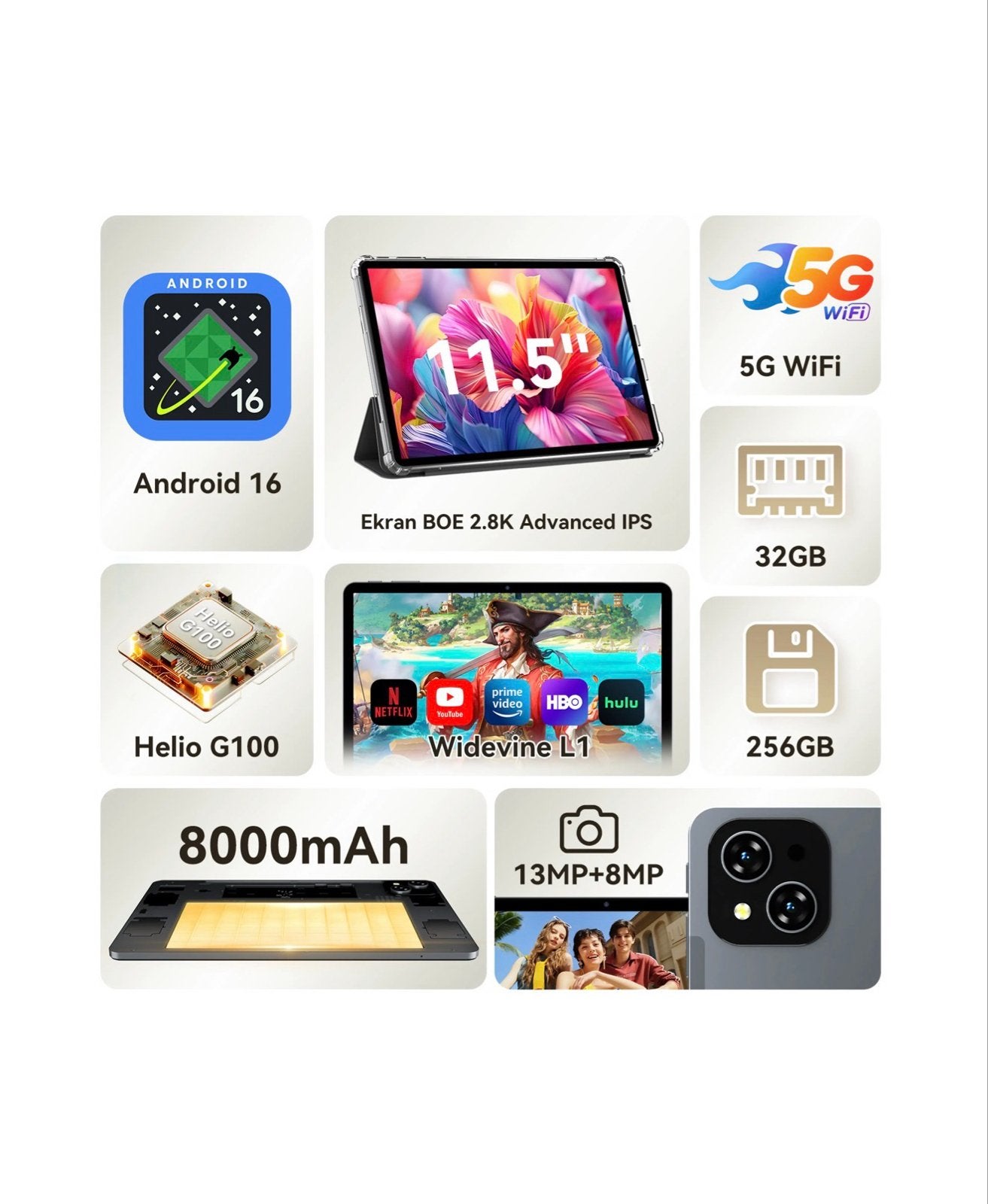 EXCITPOWER T12 PRO 2026 Tablet - Nieuw in ongeopende verpakk, Computers en Software, Windows Tablets, 11 inch, Nieuw, Ophalen of Verzenden