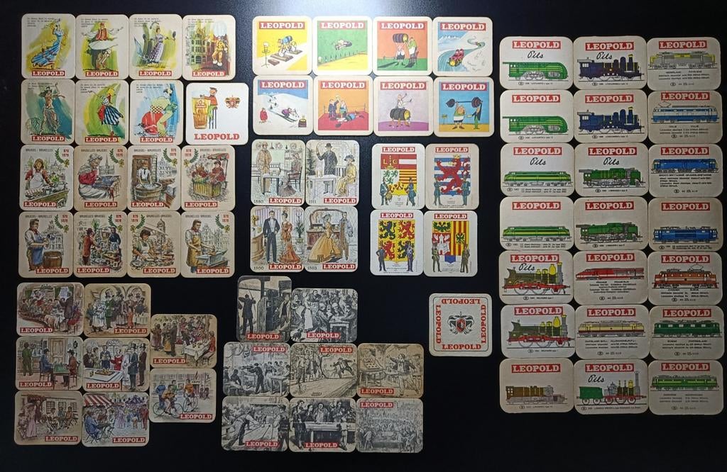 Grote collectie vintage Leopold bierviltjes., Verzamelen, Biermerken, Ophalen of Verzenden, Gebruikt, Viltje(s), Overige merken