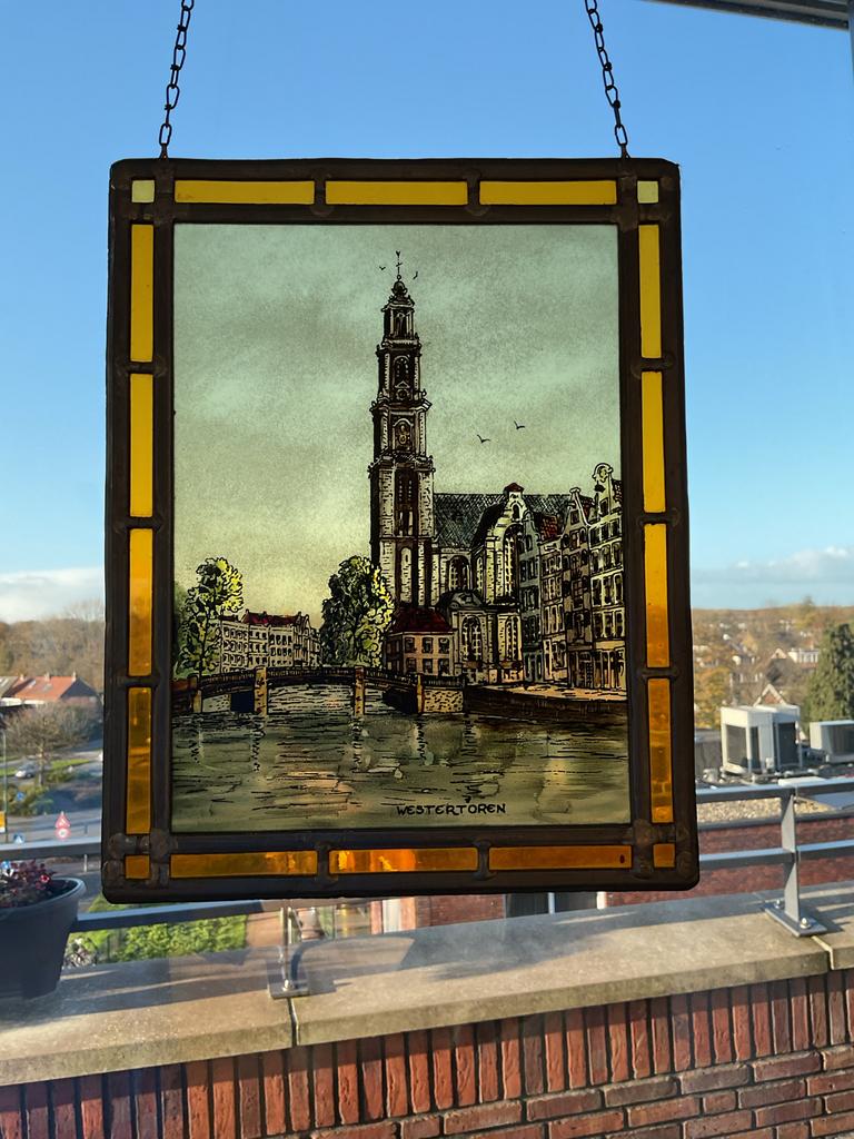 Glas-in-lood paneel Westertoren, Ophalen of Verzenden