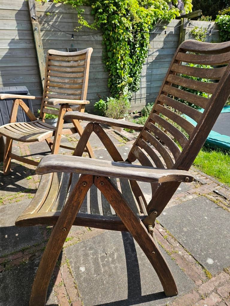 Houten tuintafel met 4 stoelen, Tuin en Terras, Tuinstoelen, Ophalen, Hout