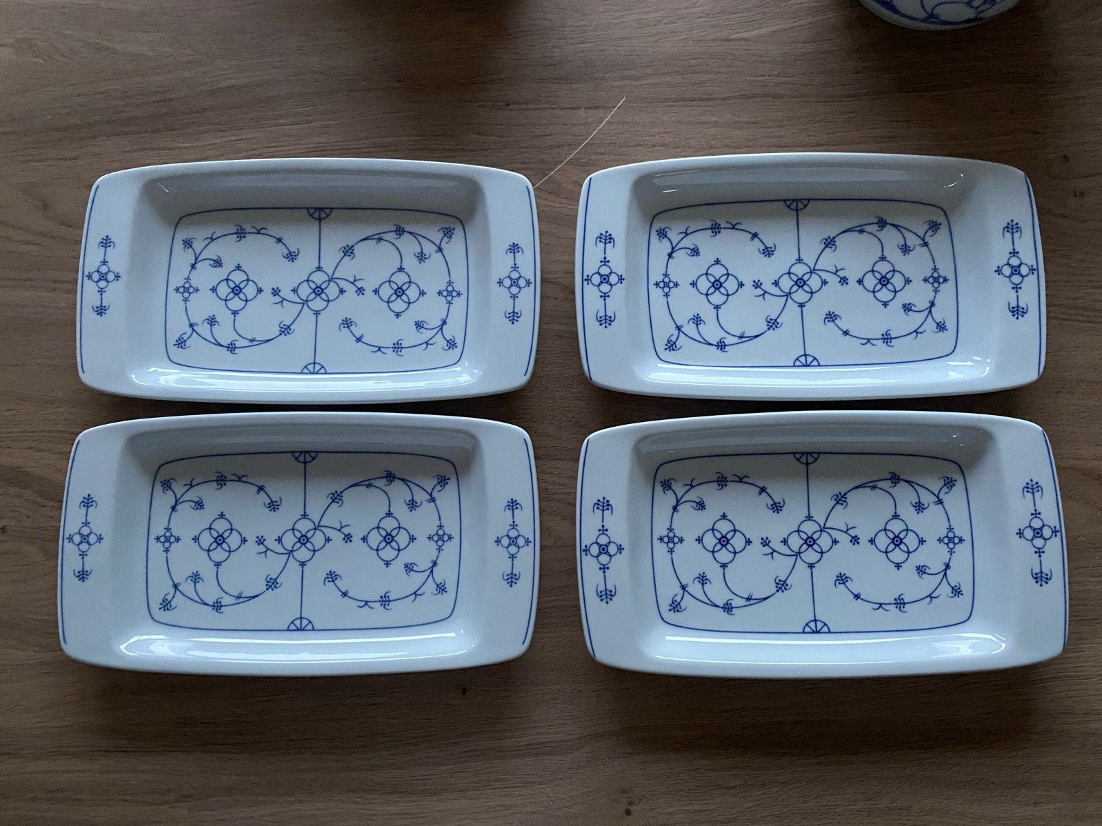 4 Blau-Saks Jäger schalen - Origineel Duits porselein, Ophalen of Verzenden