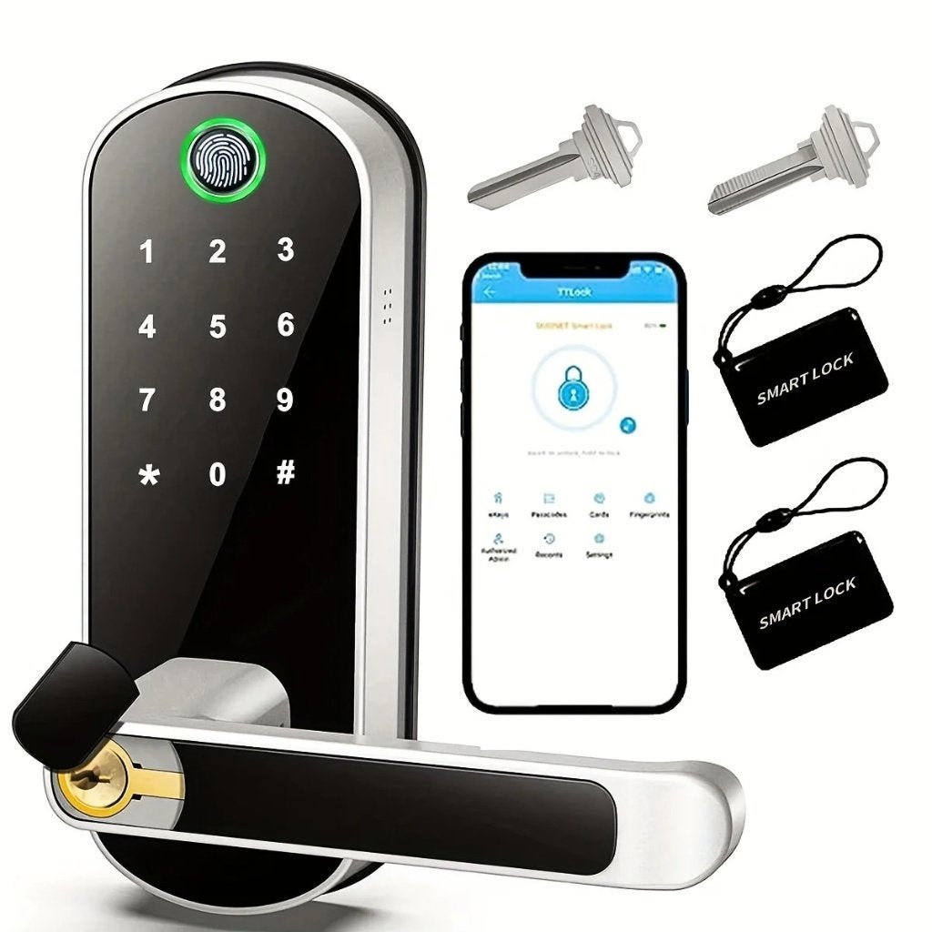 Smart lock deurslot met vingerafdruk, NFC en WIFI, Doe-het-zelf en Verbouw, Hang- en Sluitwerk, Ophalen of Verzenden, Nieuw, Rvs