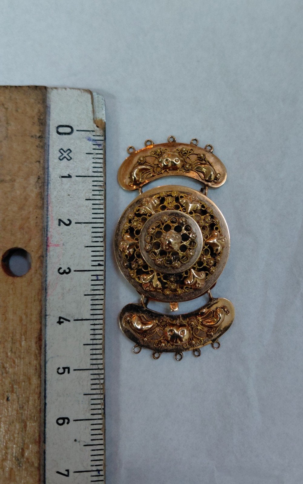 Antiek 14k gouden slot voor granaat/bloedkoraal ketting, Ophalen of Verzenden, Goud