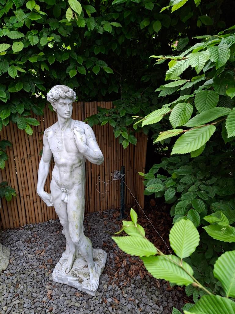 Groot kunststof beeld van David, 1.20m hoog, Tuin en Terras, Tuinbeelden, Ophalen, Kunststof