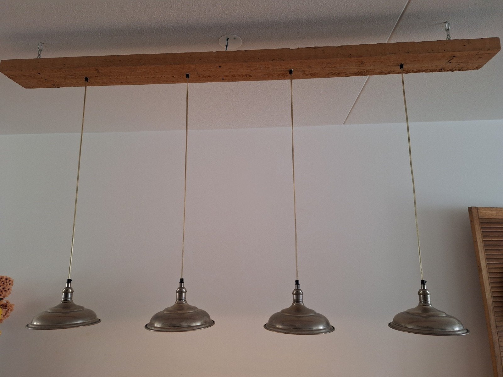Rivièra Maison Hanglamp Hout & Metaal -Landelijk Industrieel, Ophalen, Zo goed als nieuw, Hout, Landelijk-industrieel