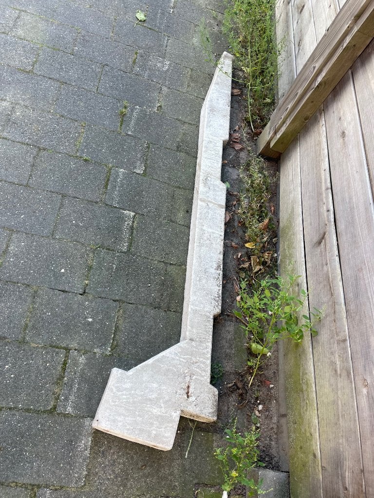 Dubbele (dual) zonnepaneel steun betonvoet en winddeflectors, Ophalen, Gebruikt