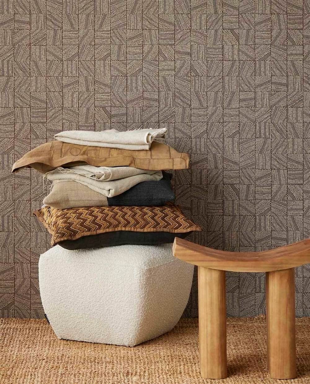 Eijffinger Embrace 324032 Behang - 2 rollen, Huis en Inrichting, Ophalen, Bruin, Overige merken, Geometrisch