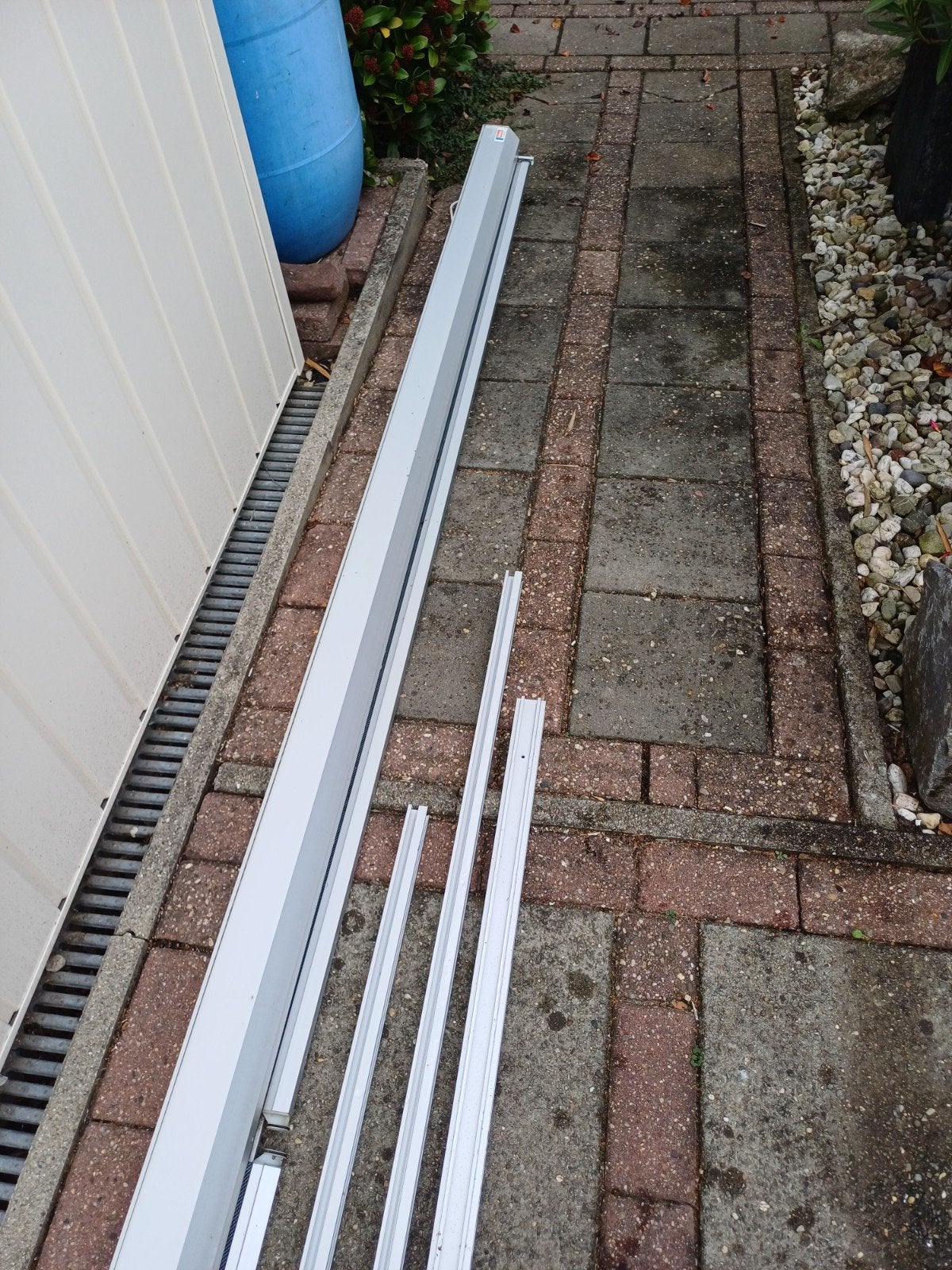 Screen met toebehoren - 4,37m breed, Tuin en Terras, 150 tot 300 cm, Ophalen, Gebruikt