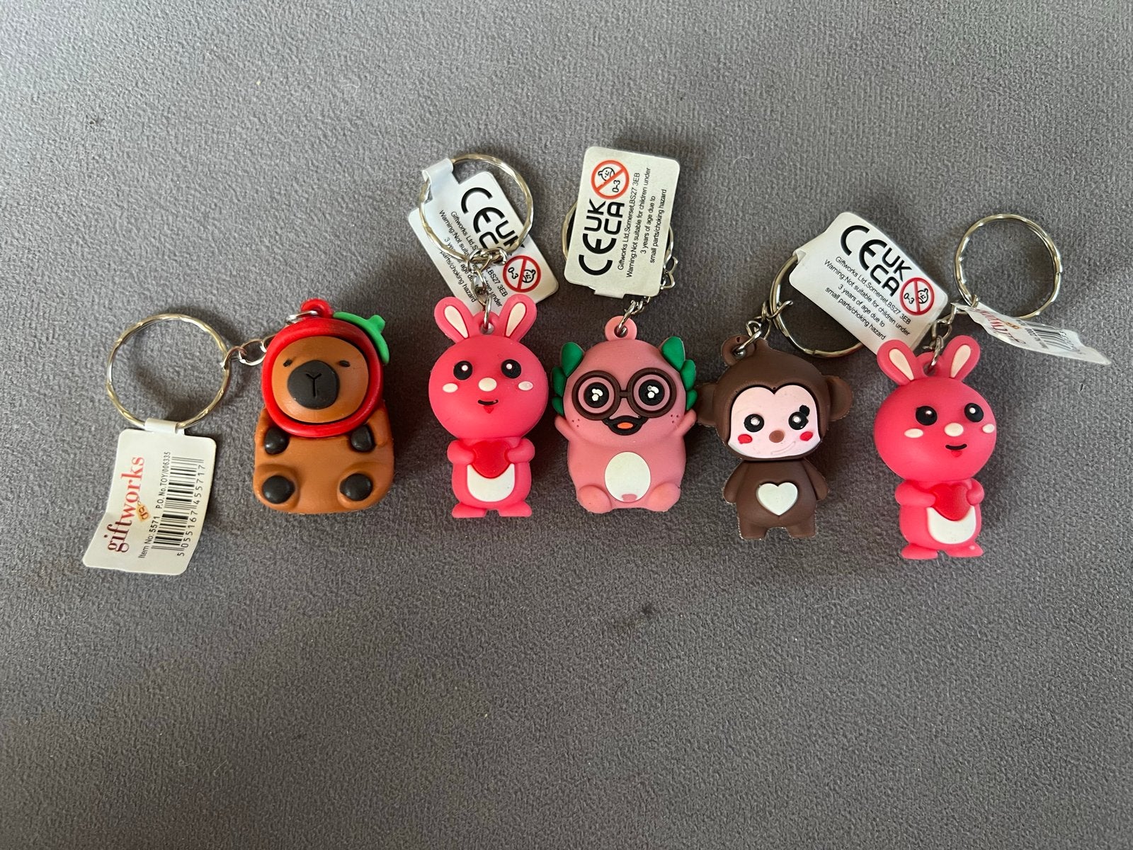 Leuke Dieren Sleutelhangers - Set van 5, Ophalen, Nieuw, Knuffel of Figuurtje