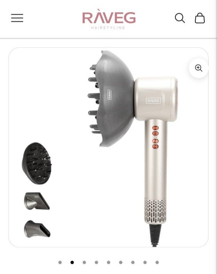 Raveg Hairstyling Föhn met Diffuser en Opzetstukken, Ophalen of Verzenden, Zo goed als nieuw, Haarverzorging